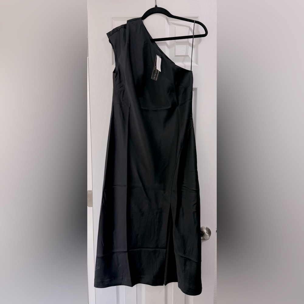 Satin One-Shoulder Midi Dress size S
